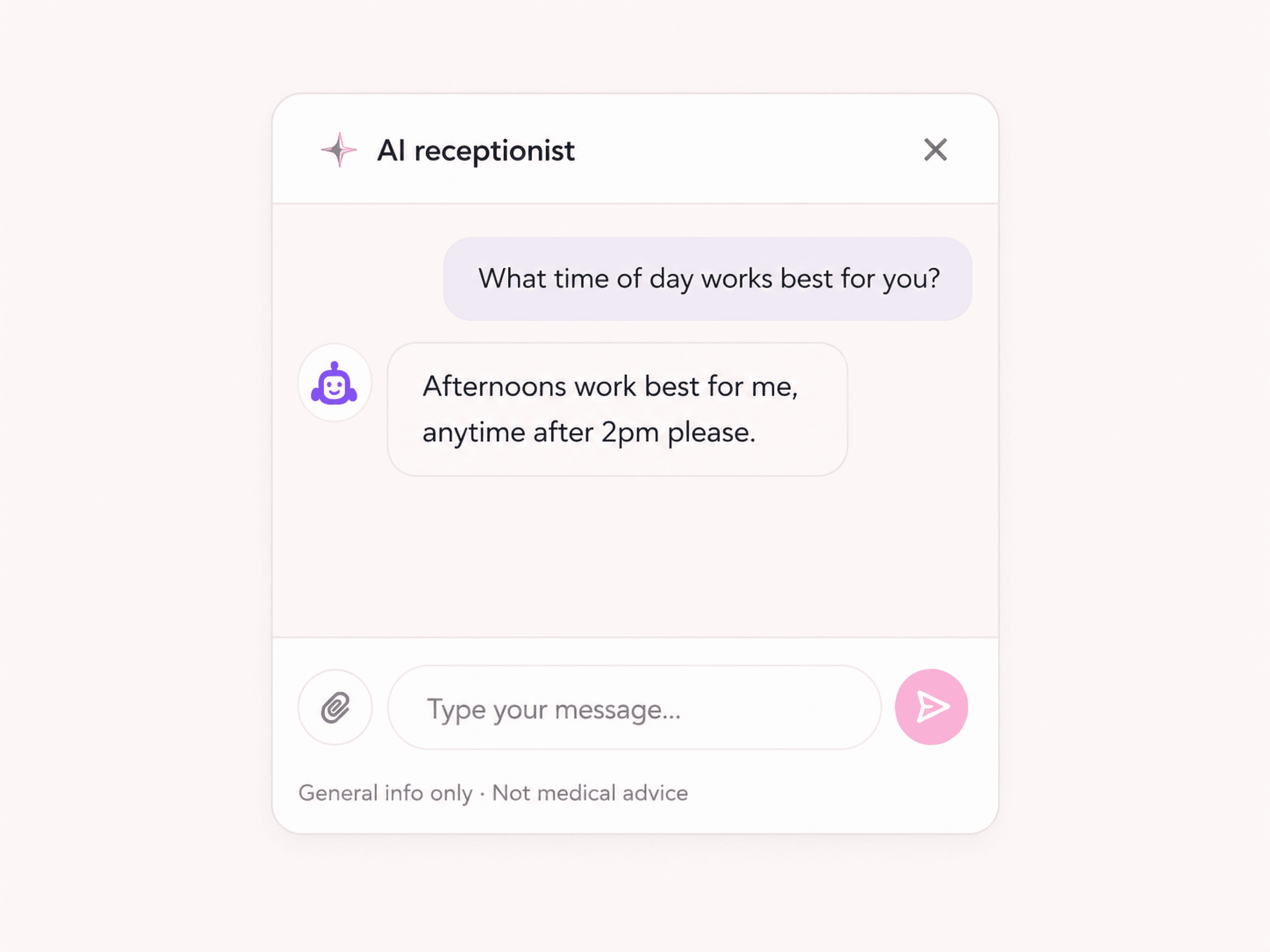 LumiDesk AI receptionist replying instantly to a patient message